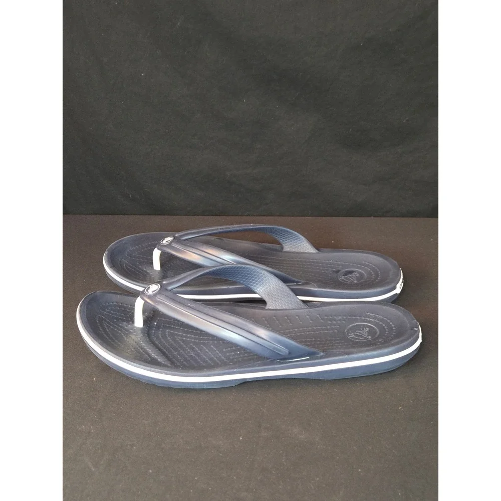 Crocs Mens Navy Blue Flip Flops Sandals‎ Size 9